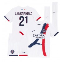 Paris Saint-Germain Lucas Hernandez #21 Udebanesæt Børn 2024-25 Kortærmet (+ Korte bukser)